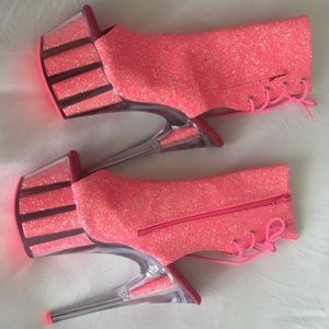 Pleaser UV reactive ankle booties *NIB*